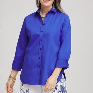 Chico's Royal Blue Button-Down Shirt